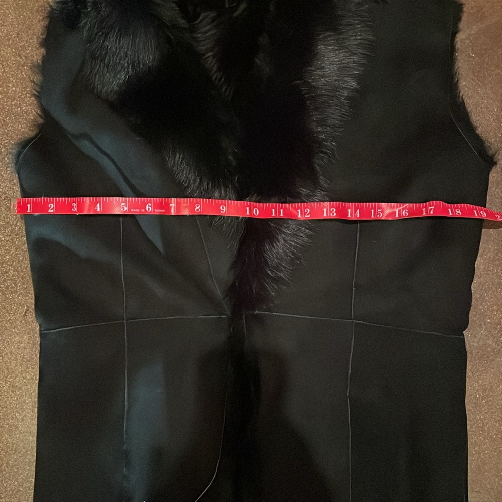 Black Shearling Vest - Picture 6 of 7